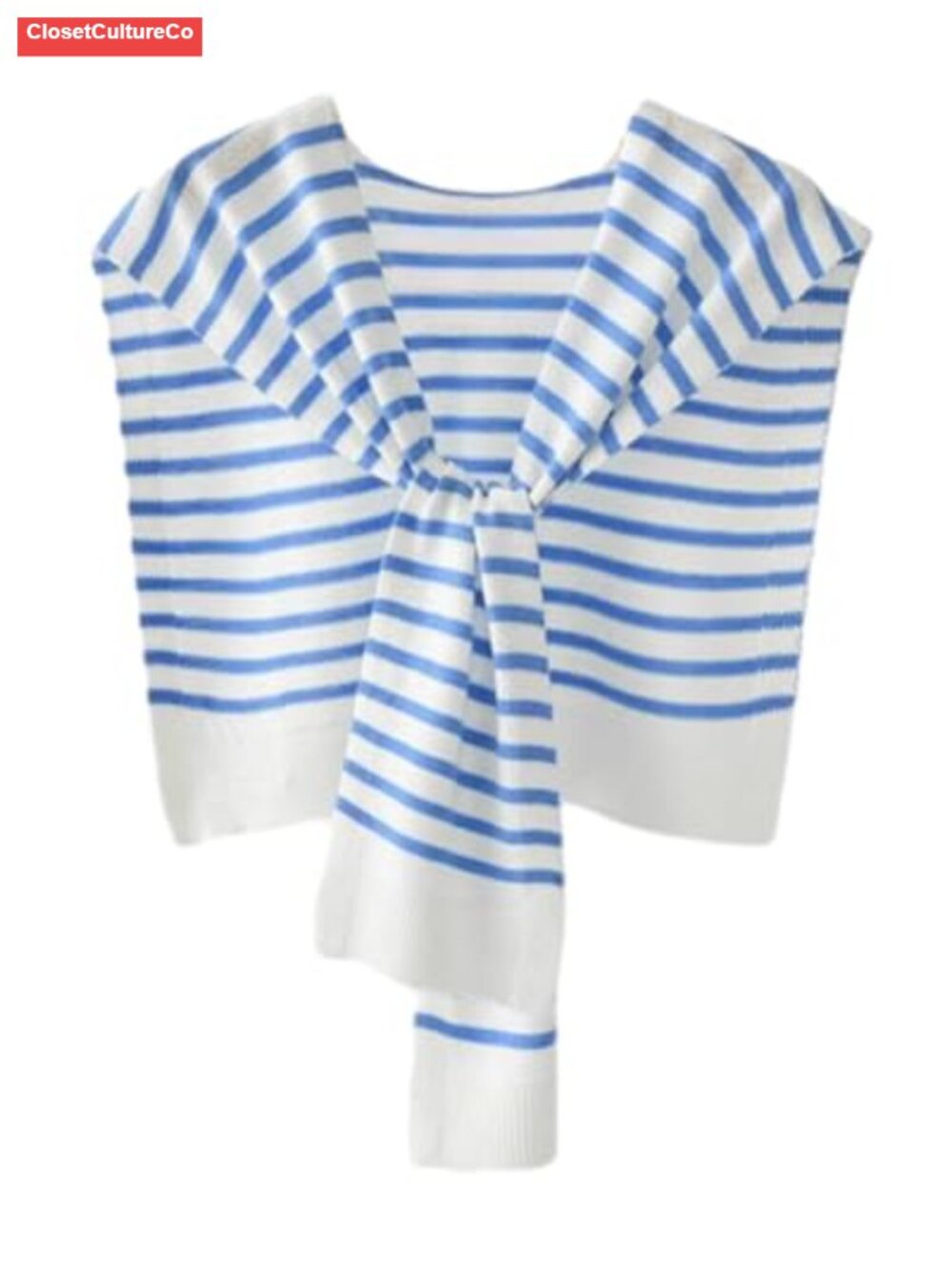 Striped Knit Shawl Wrap Scarf Cardigan Poncho for Women